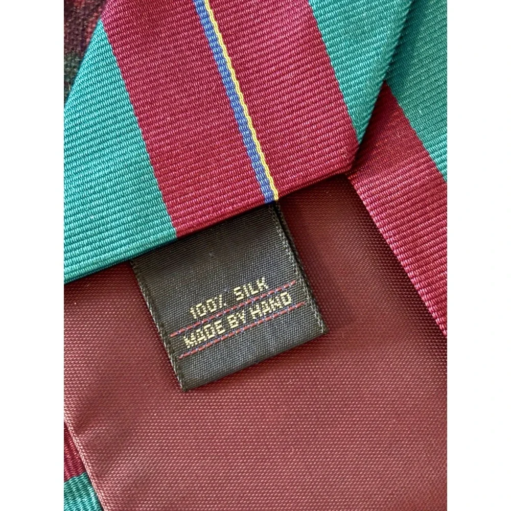 Vintage Ferrell Reed Nordstrom Silk Necktie Tie Regimental Stripe Teal Magenta